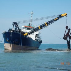 Dredging Works using Grab Dredger